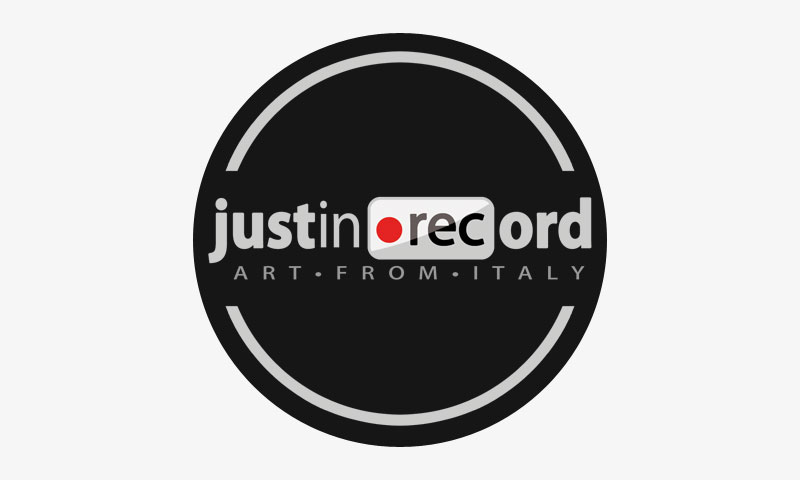 Esempio logo dell'etichetta discografica Just in Record Art From Italy nella versione rotonda da utilizzare nei social