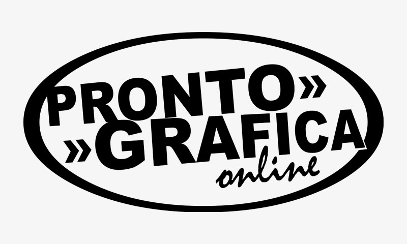 Esempio logo di Pronto Grafica Online in versione negativo